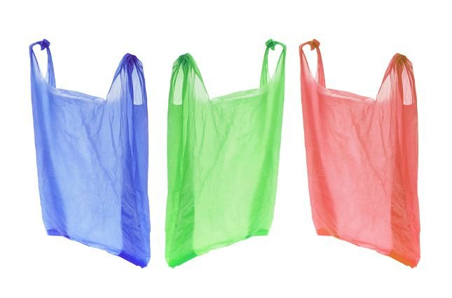 Plastic Shopping Bags on Isolated White Background